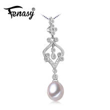 FENASY-Colgante bohemio de Plata de Ley 925 con perla, joyería Vintage personalizada, collar de perlas naturales de agua dulce para mujer 2024 - compra barato
