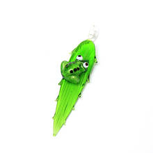 Long strip green glass leaf pendant with cute mini Insect animal frog figurine fairy garden home hanging decor charm accessories 2024 - buy cheap