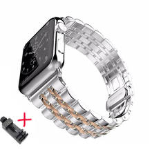 Ремешок для Apple Watch band 42 мм 5 4 3 iwatch band 42 мм/38 мм ремешок из нержавеющей стали correa для Apple watch 5 band 40 мм 44 мм 2024 - купить недорого