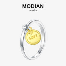 Modian-Anillo de plata esterlina 925 auténtica para mujer, sortija de amor de Color dorado oscilante, joyería de plata clásica de lujo, gran oferta 2024 - compra barato