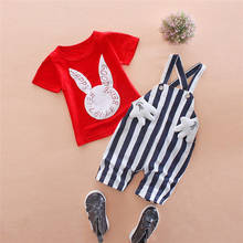 Летний комплект одежды для маленьких мальчиков BibiCola, топ с пандой и шорты с нагрудником, комплект одежды из 2 предметов, детский спортивный костюм 2024 - купить недорого