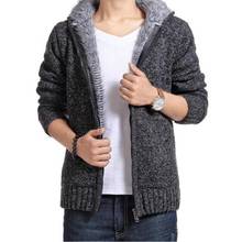 Winter Men Thick Warm Sweatercoat Collar Zipper Sweater Coat Outerwear Fleece Cashmere Liner SweatersTurn-down Collar Hoodied 2024 - buy cheap