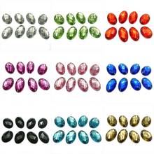 Cuentas para coser, diamantes de imitación, ovaladas, acrílicas, planas, botón, 13x18mm, 100 2024 - compra barato