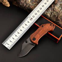 Mini cuchillo de bolsillo plegable para caza, cuchillo táctico de supervivencia, hoja de acero 440C, mango de madera, herramientas de mano 2024 - compra barato