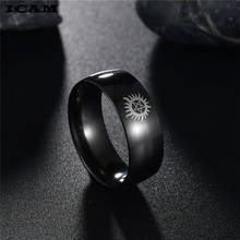 Icam anel de aço inoxidável 8mm, força solar mau anel supernatural para homens, joia legal, presente de festa 2024 - compre barato