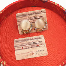 Tarjeta de exhibición de joyería hecha a mano, 100 unidades, 3,5x2,5 cm, compacta y Linda, para uñas de oreja/pendientes, etiqueta de precio 2024 - compra barato