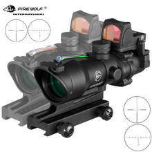 Fire Wolf 4x32 Tactical Optic Scope Rifle Scope Red green  Reticle Fiber Illuminated Optic Sight With Rmr Mini Red Dot Sigh 2024 - buy cheap