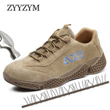 ZYYZYM Men Safety Shoes Steel Toe Work Shoes Lace-Up Style Outdoors Men Casual Shoes Fashion Sneakers Anti-piercing Footwear 2024 - buy cheap