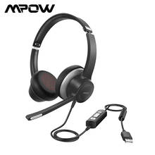 Mpow-auriculares con cable HC6 para ordenador, cascos con micrófono de reducción de ruido, USB 3,5mm, para PC, teléfono, Oficina 2024 - compra barato