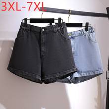 New 2021 Ladies Summer Plus Size Women Clothing Denim Shorts For Women Large Loose Cotton Wide Leg Pocket Bule Black Shorts - 2024 - buy cheap