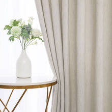 Cortinas opacas de algodón para sala de estar, cortinas modernas de Color sólido para dormitorio, cortinas de tela opaca hechas a medida 2024 - compra barato