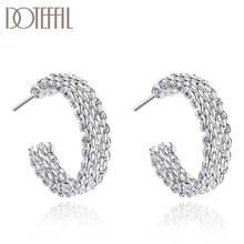 DOTEFFIL 925 Sterling Silver High quality mesh Earrings Women Party Gift Fashion Charm Wedding Engagement Jewelry 2024 - buy cheap