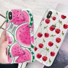 Capa melancia para iphone, 11 pro, 6, 6s, 7, 8 plus, x, xr, xs, max, se, 2020, fofo, desenho animado, banana, abacaxi, macia, tpu 2024 - compre barato