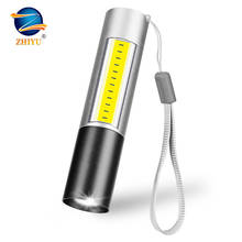 ZHIYU-minilinterna LED recargable por USB T6 + COB, luz impermeable, Zoom telescópico, elegante, portátil, iluminación nocturna 2024 - compra barato