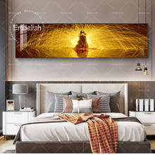 1 Pieces Woman In Golden Light Abstract Wall Art Pictures For Living Room Modern Home Decor Posters HD Print Canvas Paintings 2024 - buy cheap