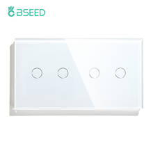 Bseed-regulador de intensidade de luz sensível ao toque, 2 gang, 1 way, padrão ue, preto, branco, dourado, 3 cores, com painel de vidro, luz ajustável 2024 - compre barato