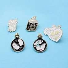 Gothic Spell Book Magic Enamel pin rose ghost stars Perfume Liquid medicine Magic Book bottle Lapel pins Dark Badges Gift 2024 - buy cheap