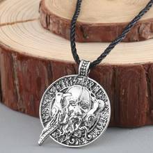 QIAMNI Ancient Valknut Raven Rune Crow Older Head Talisman Pendant Necklace Norse Slavic Vikings Amulet Rope Chain Necklaces 2024 - buy cheap