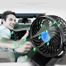 Mini ventilador do carro refrigerador de ar universal usb 12 v/24 v cabeça dupla refrigeração 360 graus ajustável automático baixo ruído forte vento 2024 - compre barato