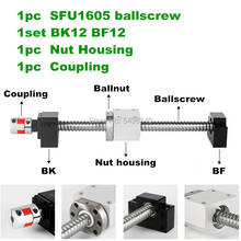 Sfu1610 conjunto de parafusos de bola rolados sfu1605, com ponta usinada + porca de esfera + carcaça de porca + suporte de extremidade bkbf12 + acoplador rm1605 2024 - compre barato