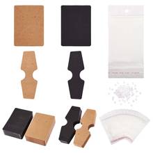 500pcs/Set Cardboard Necklace Earring Jewelry Display Cards with Plastic Ear Nuts Cellophane Bags Stud Earring Package Hang Tags 2024 - buy cheap