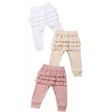 Calças para bebês meninas com babado, calças legging para crianças pequenas, calças compridas bonitas para recém-nascidos 2019 2024 - compre barato