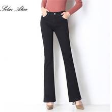 Free Shipping Women's Spring And Autumn 2021 New Micro-Flare Jeans, High Waist Stretch High Slimming, Plus Size Straight Casual 2024 - buy cheap