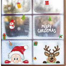2021 Счастливого Рождества, настенные наклейки, Санта-Клаус, северный олень, наклейки для рукоделия, Декор для дома, фрески 2024 - купить недорого