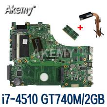 Para asus a750j k750j k750jb x750jb x750jn portátil placa-mãe teste 100% ok i7-4510 gt740m/2gb dissipador de calor livre + 4gb ram 2024 - compre barato