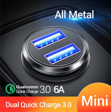 FIVI Dual USB cargador rápido de coche todo Metal cargador de coche PD QC 3,0 Mini cargador de teléfono de coche para iphone 11 pro Samsung huawei xiaomi 2024 - compra barato