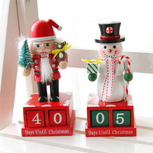 Nutcracker Puppet Advent Calendars Christmas Decorations Ornaments Wooden Figures Toy Countdown Calendars New Year Date Reminder 2024 - buy cheap