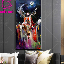 Diy diamond painting Fantasy girl at night photo wallpaper 5d Full diamant embroidery mosaic stitch cross home decor gifts large 2024 - buy cheap