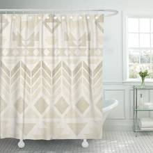 Aztec Ikat Pattern on Subtle Tribal Geometric Christmas Delicate Shower Curtain Waterproof Polyester Fabric 72 x 72 Inches 2024 - buy cheap