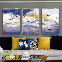 Purple Gold Landscape Wall Painting Mountain Lake Reflection Boat Decor Posters and Prints Canvas Wall Art Living Room Home Deco 2024 - buy cheap