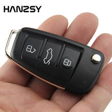 HANZSY 3 Button For AUDI A6L Q7 A2 A3 A4 A6 A6L A8 TT No Blade/with Blade Folding Flip Remote Car Key cover Shell case 2024 - buy cheap