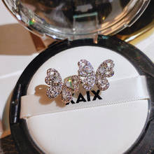 Cute Silver Color Butterfly with Bling Zircon Stone Fashion Jewelry Korean Earrings Sterling SS925 2024 - buy cheap