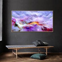 Imagens de arte roxo para parede da sala, aahh, decoração de casa, abstrato unreal nuvens, pintura a óleo, impresso sem moldura 2024 - compre barato