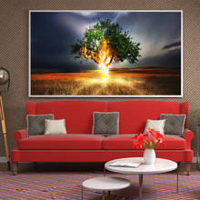 Póster de pintura en lienzo moderno para decoración del hogar, imagen artística de pared con impresión HD, Rayo, trueno, temporada, árboles, paisaje, sala de estar, sin marco 2024 - compra barato