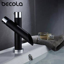 BECOLA Black with Chrome Deck Mount Bathroom Sink Faucet Set Basin Mixer Single Hole Single Handle Modern Taps Brass 2024 - buy cheap