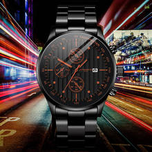 Moda de luxo oco aço inoxidável cinto calendário mecânico relógio masculino analógico quartzo relógio de pulso men watchzegarek meski 2024 - compre barato