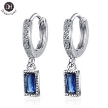 Dreamhonor-pendientes pequeños de plata 925 con diamantes de circonio, joyería coreana, dulce, azul 2024 - compra barato
