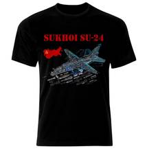Sukhoi SU-24 Air Fighter Aircraft Jet Flugzeug Blueprint USSR Russia T-Shirt 2024 - buy cheap
