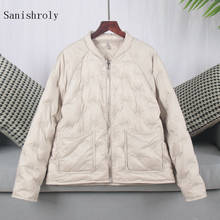 Sanishroly jaqueta enchimento com zíper branco quente e leve feminina, casaco plus size curto outono inverno 2019 se845 2024 - compre barato
