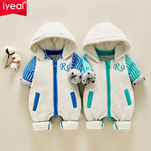 IYEAL Winter Warm Baby Girl Clothes New born Rompers Baby Boys Jumpsuits Thicken Hooded Kids Infant Overalls 2024 - buy cheap