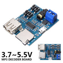 Mayitr 1pc placa de decodificação mp3 leitor de áudio de alta qualidade mp3 formato tf cartão u disk decodificador amplificador embutido para diy módulo 2024 - compre barato