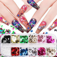 12 Colors Butterfly Shape Nail Flakes Holographic Paillette 3D Laser Glitter Bow Tie Sequin Nail Art Tips Decorations DIY Tools 2024 - buy cheap