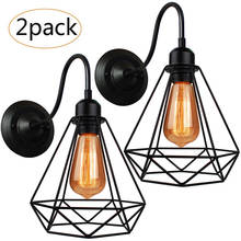 2 PCS Vintage Industrial LED Cage Wall Light Retro Loft Wall Lamp Black Lamp Shade Sconce Modern Indoor Lighting Fixture Decor 2022 - buy cheap
