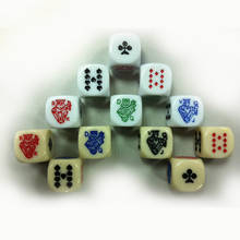 Jogo de dados de pôquer, 10 peças, quebra-cabeça de 6 lados, acessório de jogo de dados de 15mm 2024 - compre barato