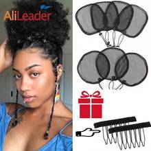 Alileader Good Quality S/L Size 5Pcs Mesh Cap To Make Ponytail Black Poney Tail Wig Maker Hair Bun Net Weaving Cap hairnet 2024 - buy cheap