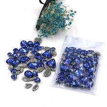 Diamantes de imitación con forma mixta, cristal para coser con garra, accesorios de ropa, 50 unidades/bolsa, color azul claro 2024 - compra barato